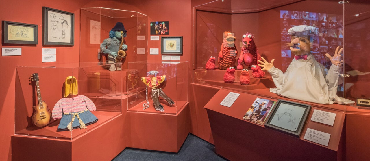 Astoria, NY, July 20, 2017 - Museum of the Moving Image. The Jim Henson Exhibition. Installation view: "The Muppets" section with Swedish Chef puppet, Koozebanian puppets, and Zoot. Photo: Thanassi Karageorgiou / Museum of the Moving Image.