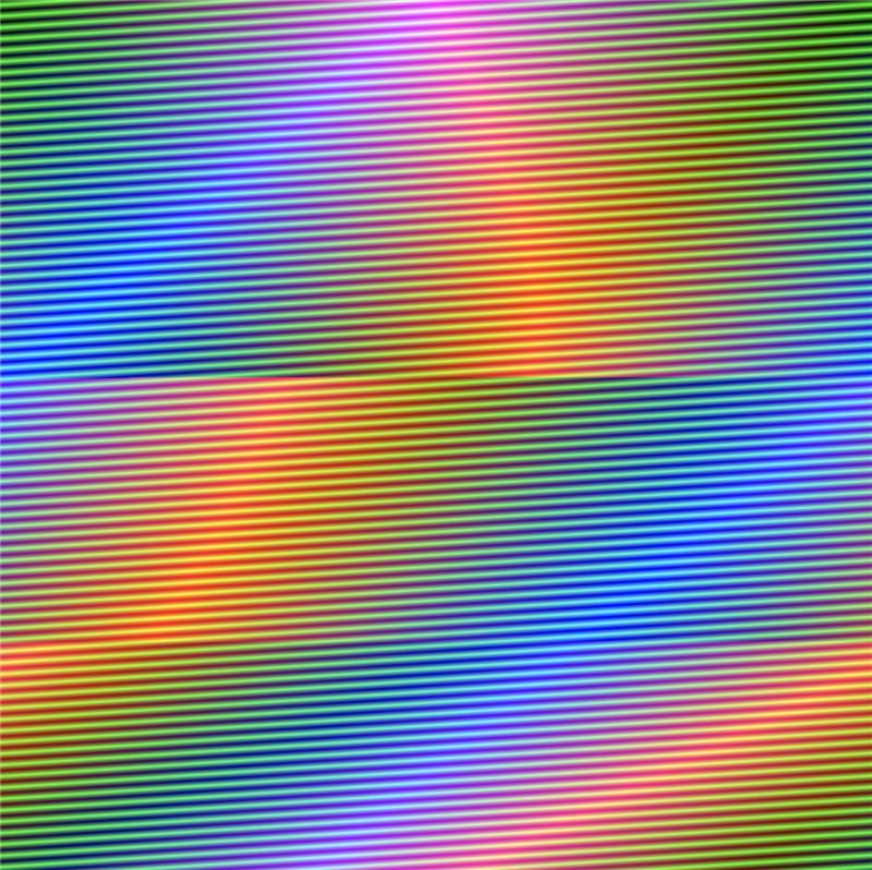 An abstract image of blue, orange and green colored lines.