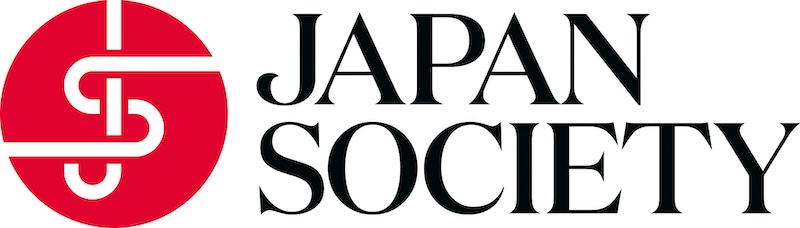 A logo with a red circle insignia on the left, next to the words JAPAN SOCIETY in bold capital letters on the right